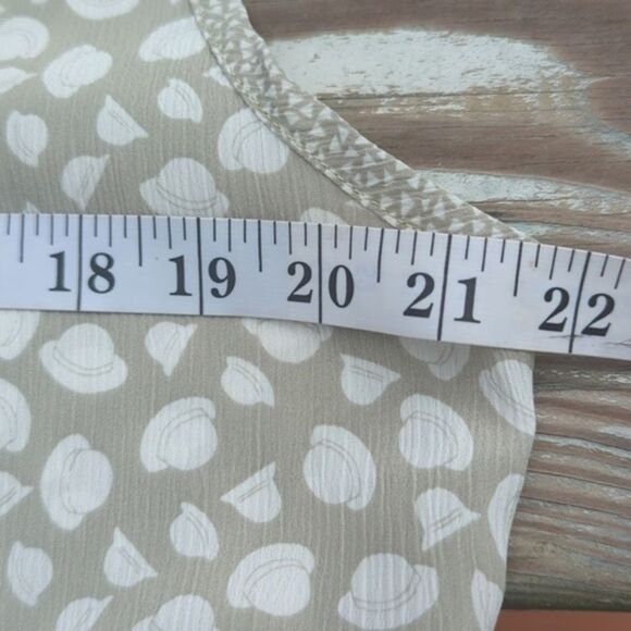 LaChine Classic‎ by Galinda Wang Blouse Button Up Sleeveless Grey White - Picture 8 of 11